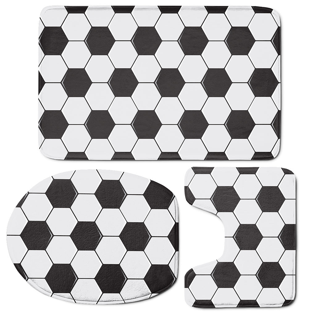 Soccer Ball Print 3 Piece Bath Mat Set
