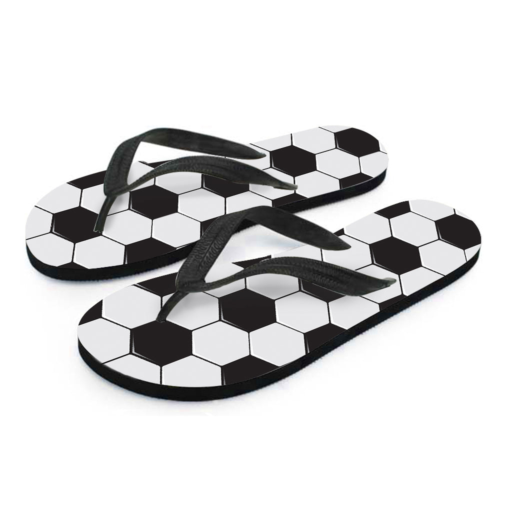 Soccer Ball Texture Print Flip Flops