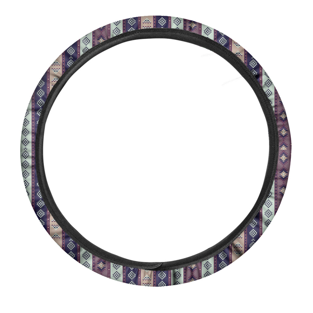 Southwestern Stripe Pattern Print Car Steering Wheel Cover