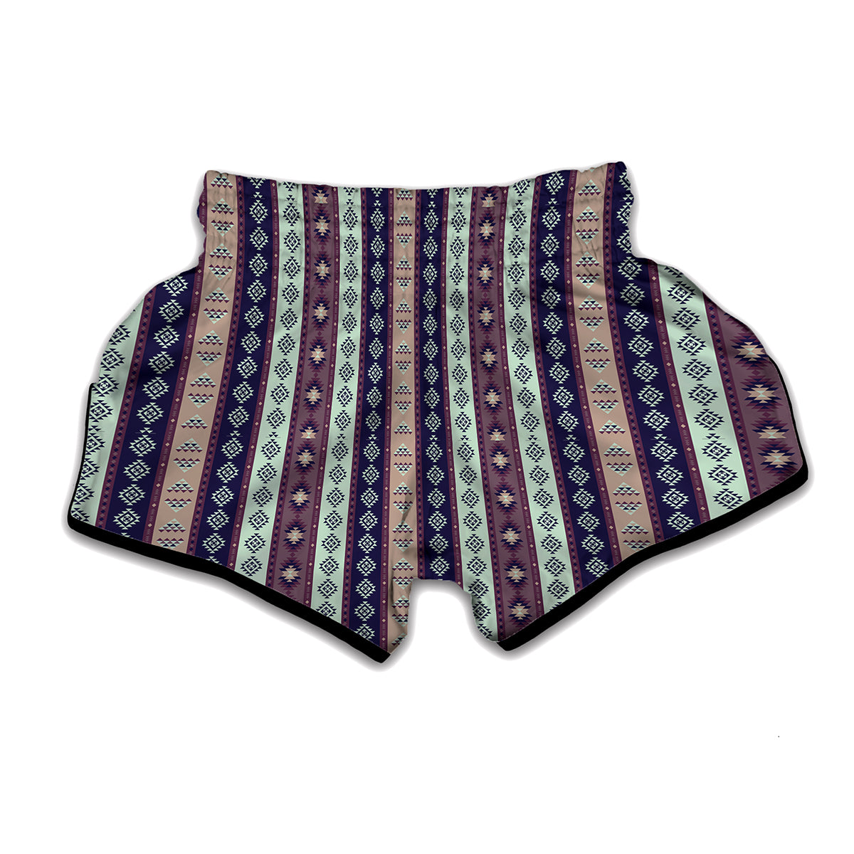 Southwestern Stripe Pattern Print Muay Thai Boxing Shorts