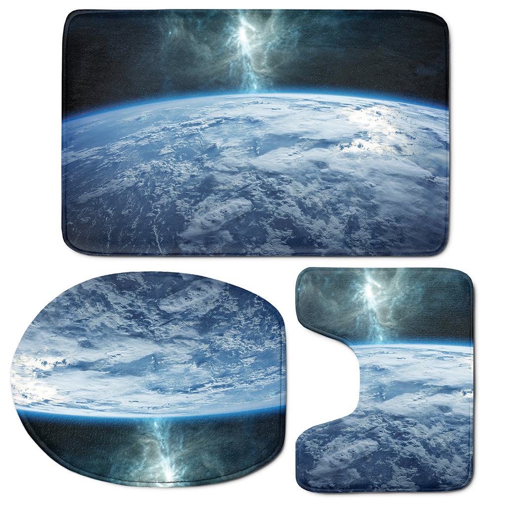 Space And Earth Print 3 Piece Bath Mat Set