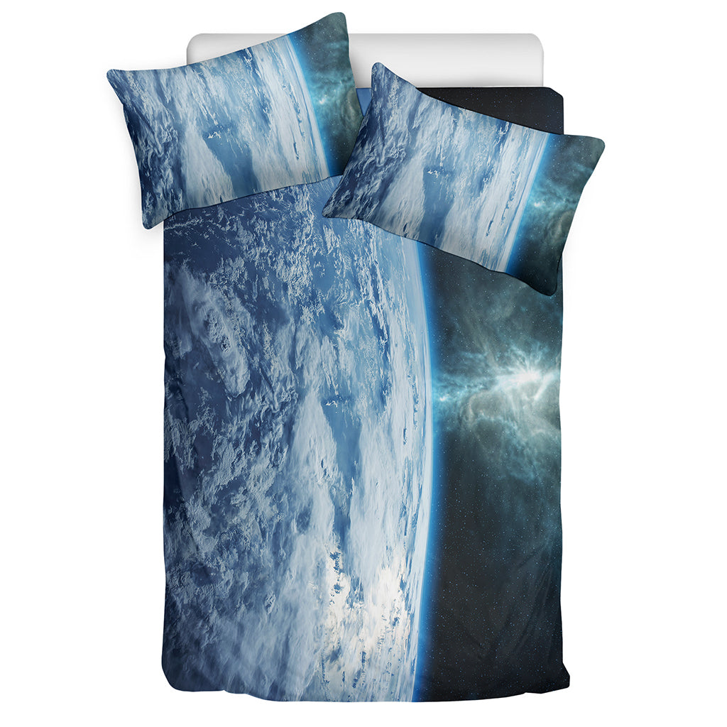 Space And Earth Print Duvet Cover Bedding Set