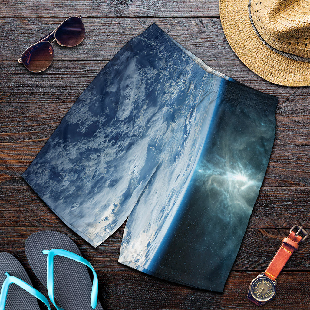 Space And Earth Print Men's Shorts