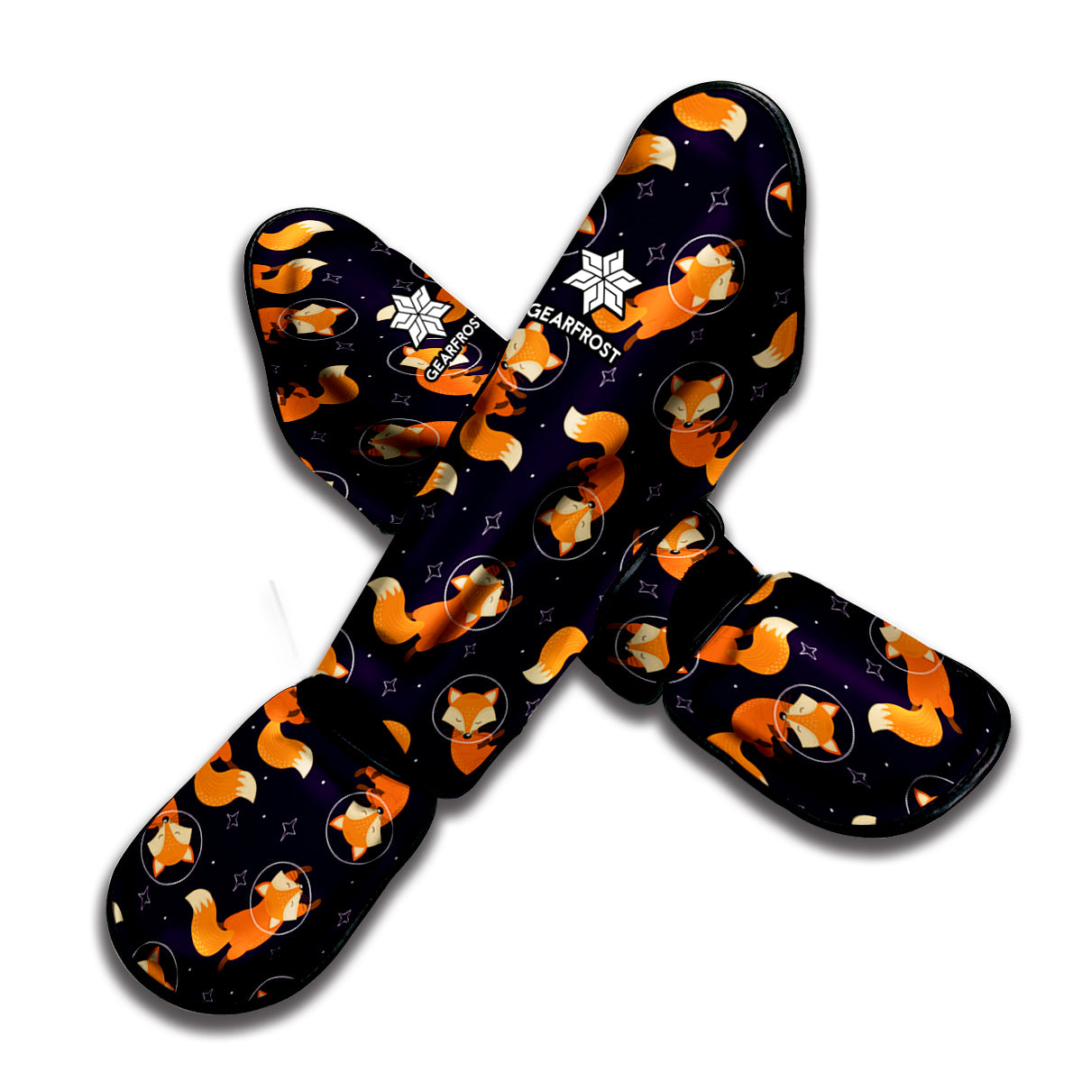 Space Fox Pattern Print Muay Thai Shin Guard