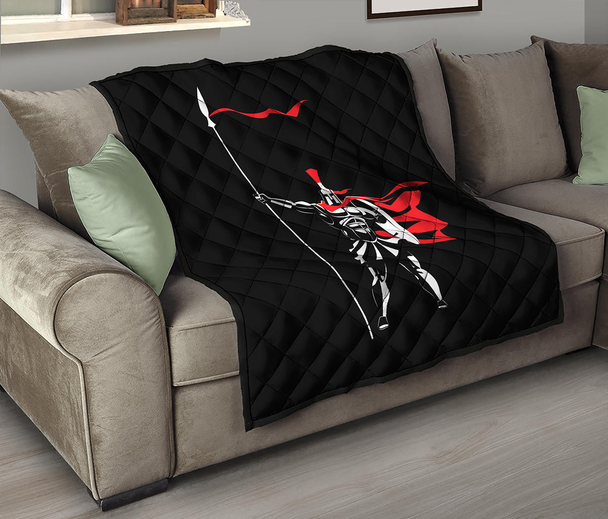 Spartan Warrior Print Quilt