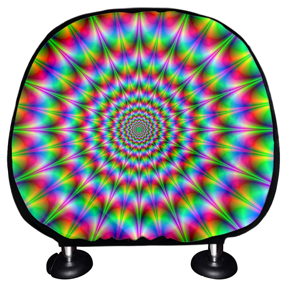 Spiky Psychedelic Optical Illusion Car Headrest Covers