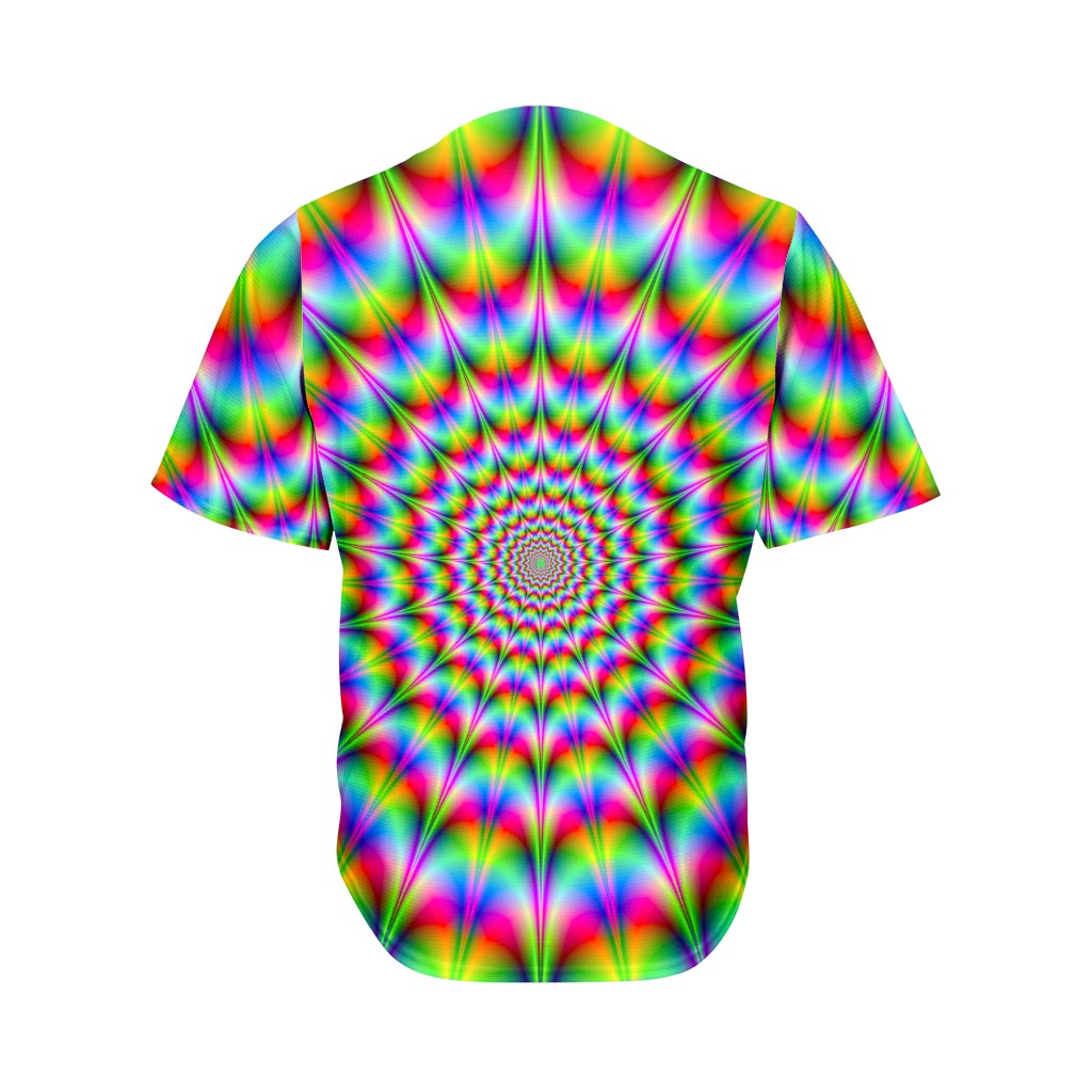 Spiky Psychedelic Optical Illusion Men's Baseball Jersey