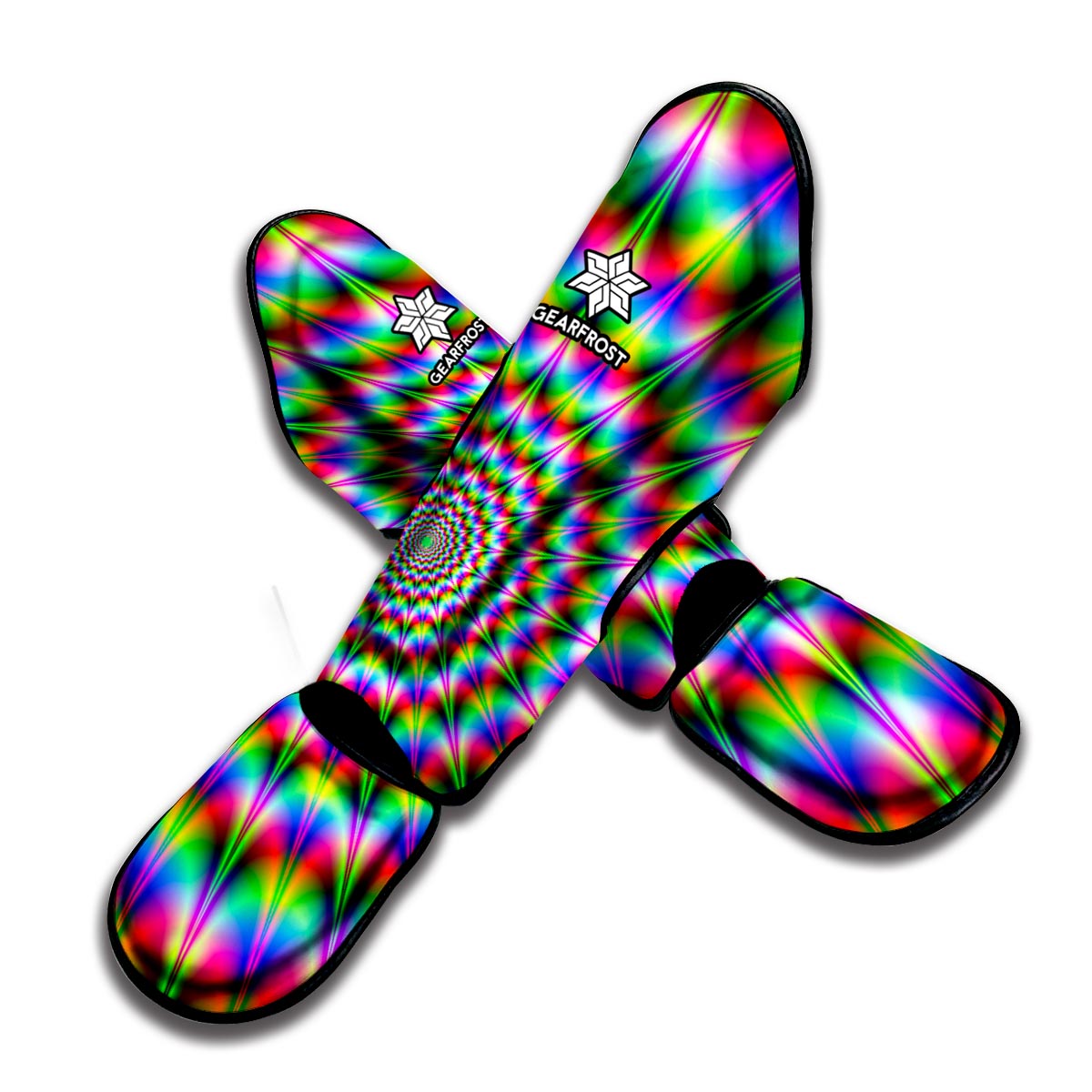Spiky Psychedelic Optical Illusion Muay Thai Shin Guard