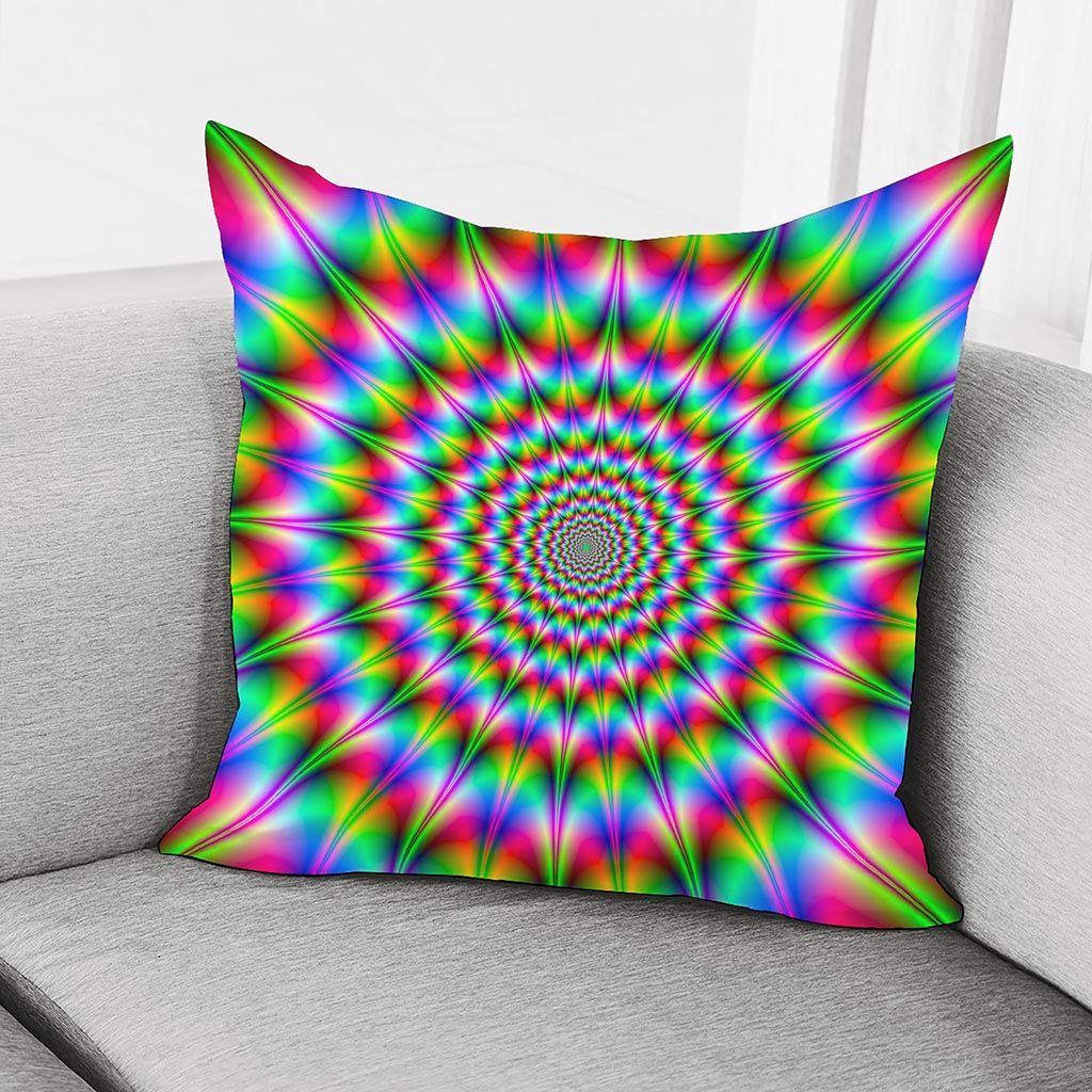 Spiky Psychedelic Optical Illusion Pillow Cover