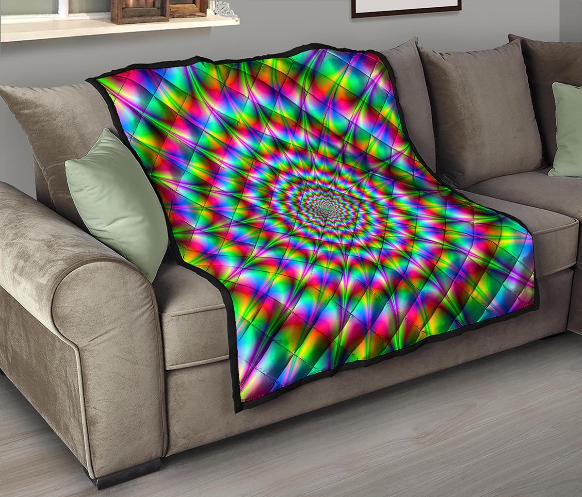 Spiky Psychedelic Optical Illusion Quilt