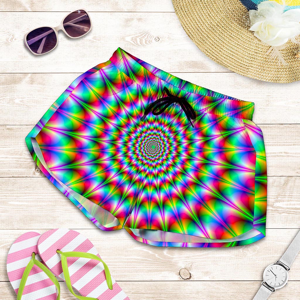 Spiky Psychedelic Optical Illusion Women's Shorts
