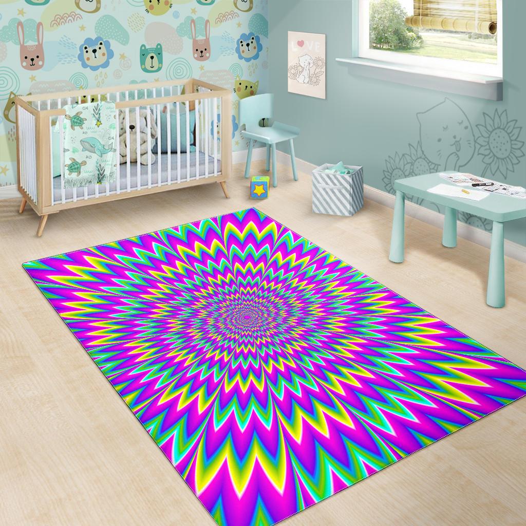 Spiky Spiral Moving Optical Illusion Area Rug GearFrost