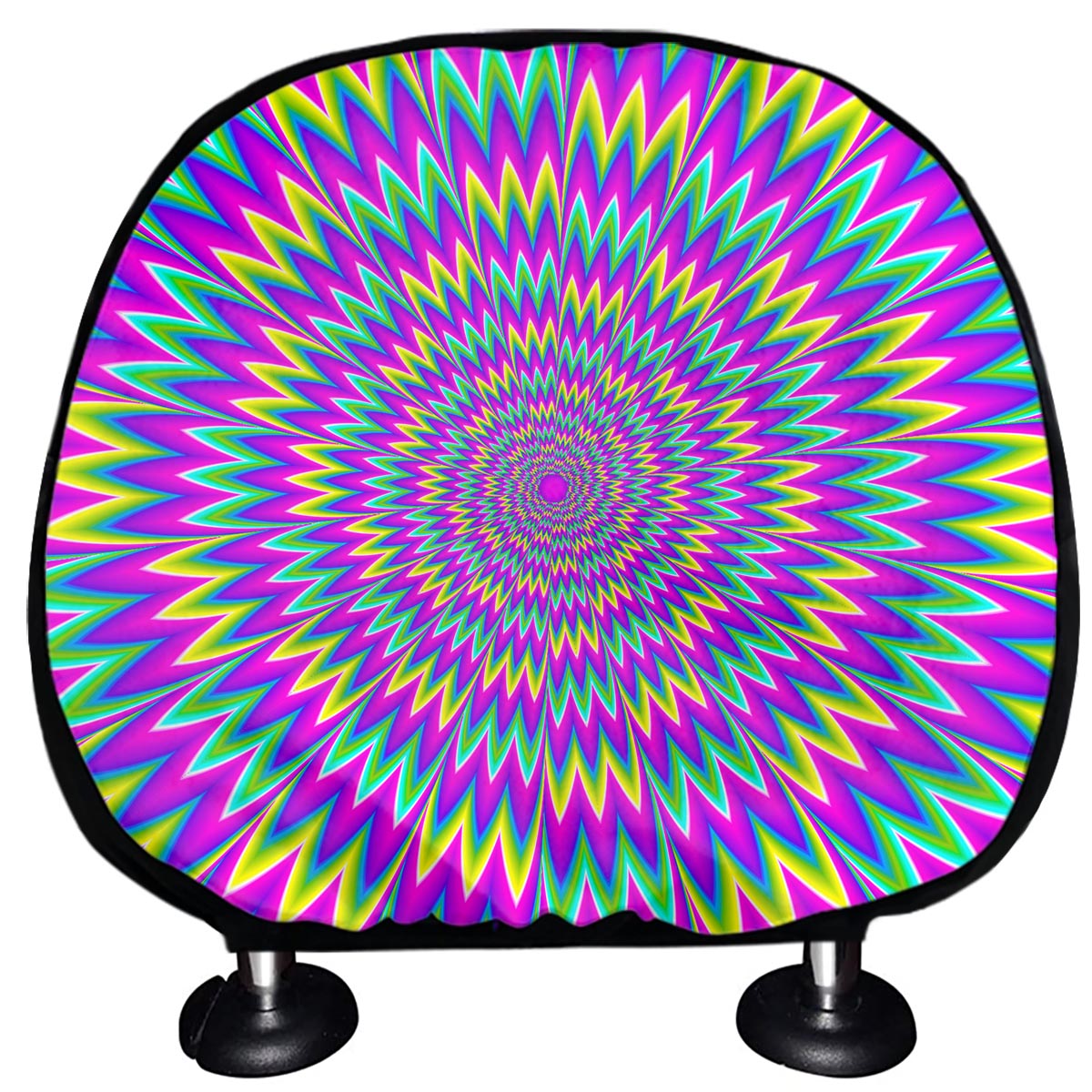 Spiky Spiral Moving Optical Illusion Car Headrest Covers