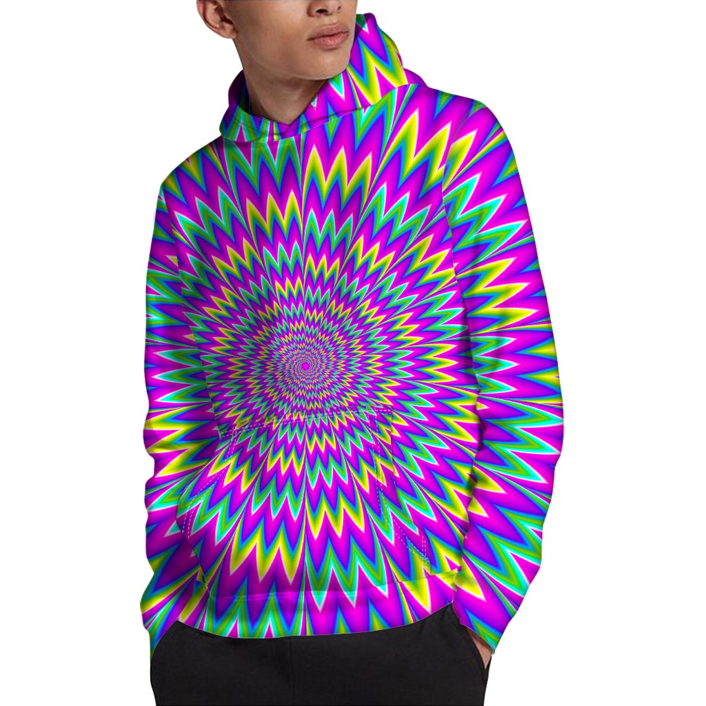Spiky Spiral Moving Optical Illusion Pullover Hoodie