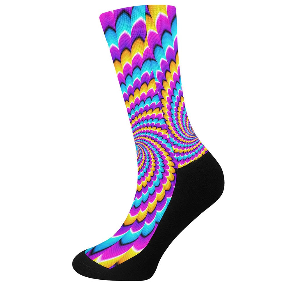 Spiral Colors Moving Optical Illusion Crew Socks