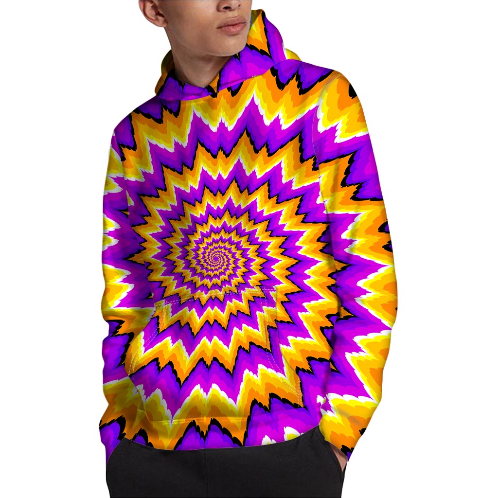 Spiral Expansion Moving Optical Illusion Pullover Hoodie