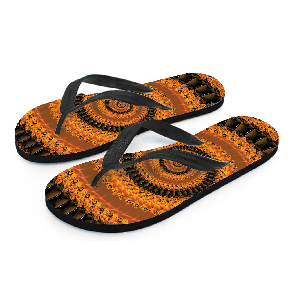 Spiral Fractal Print Flip Flops