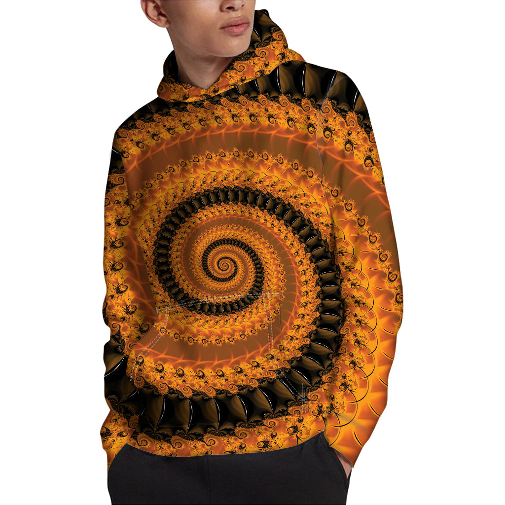 Spiral Fractal Print Pullover Hoodie