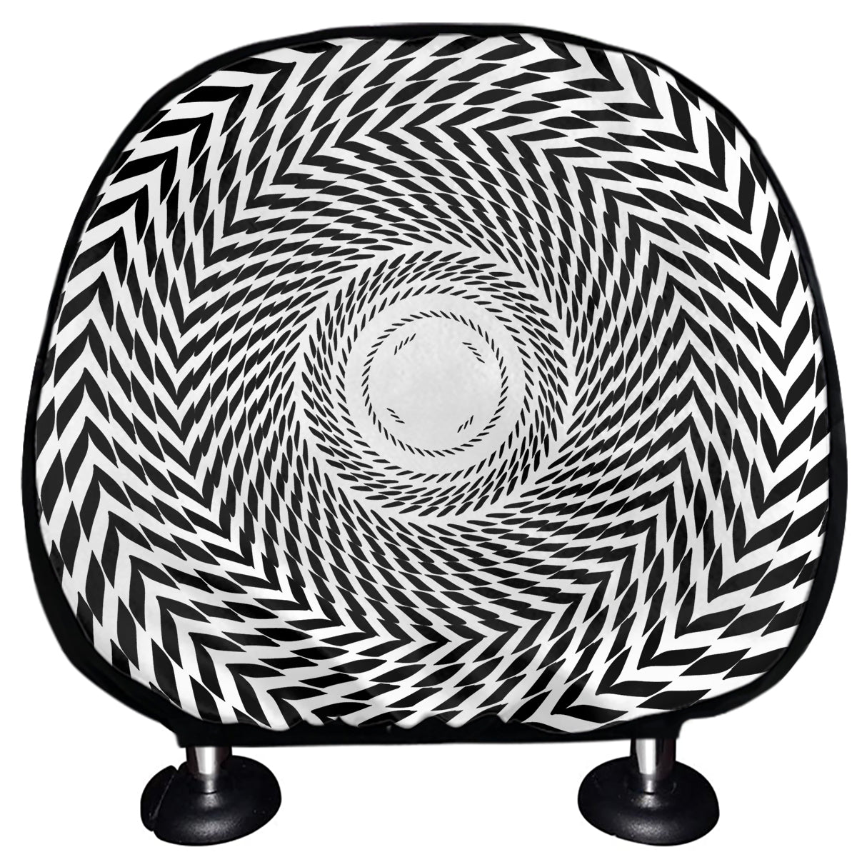 Spiral Illusory Motion Print Car Headrest Covers