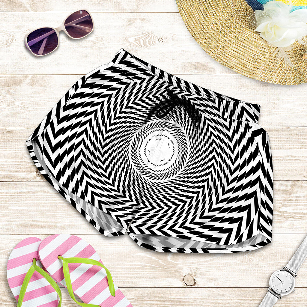 Spiral Illusory Motion Print Women's Shorts