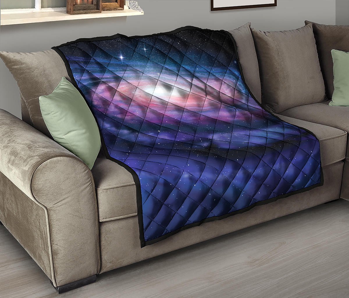 Spiral Milky Way Print Quilt