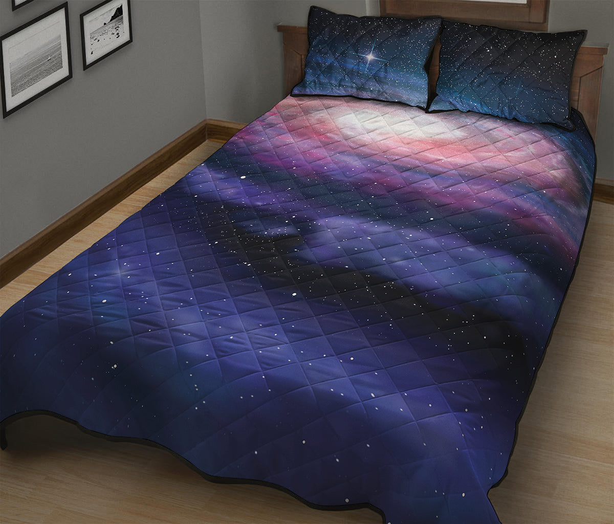 Spiral Milky Way Print Quilt Bed Set