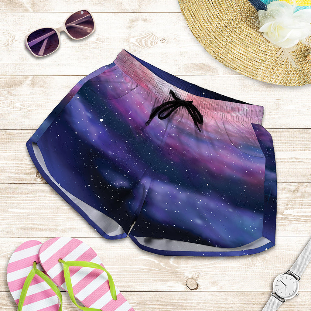 Spiral Milky Way Print Women's Shorts