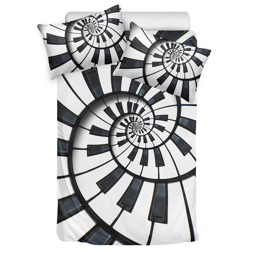Spiral Piano Keyboard Print Duvet Cover Bedding Set