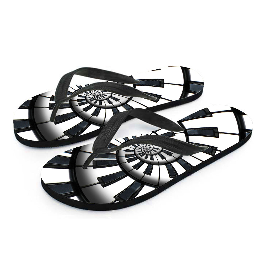 Spiral Piano Keyboard Print Flip Flops