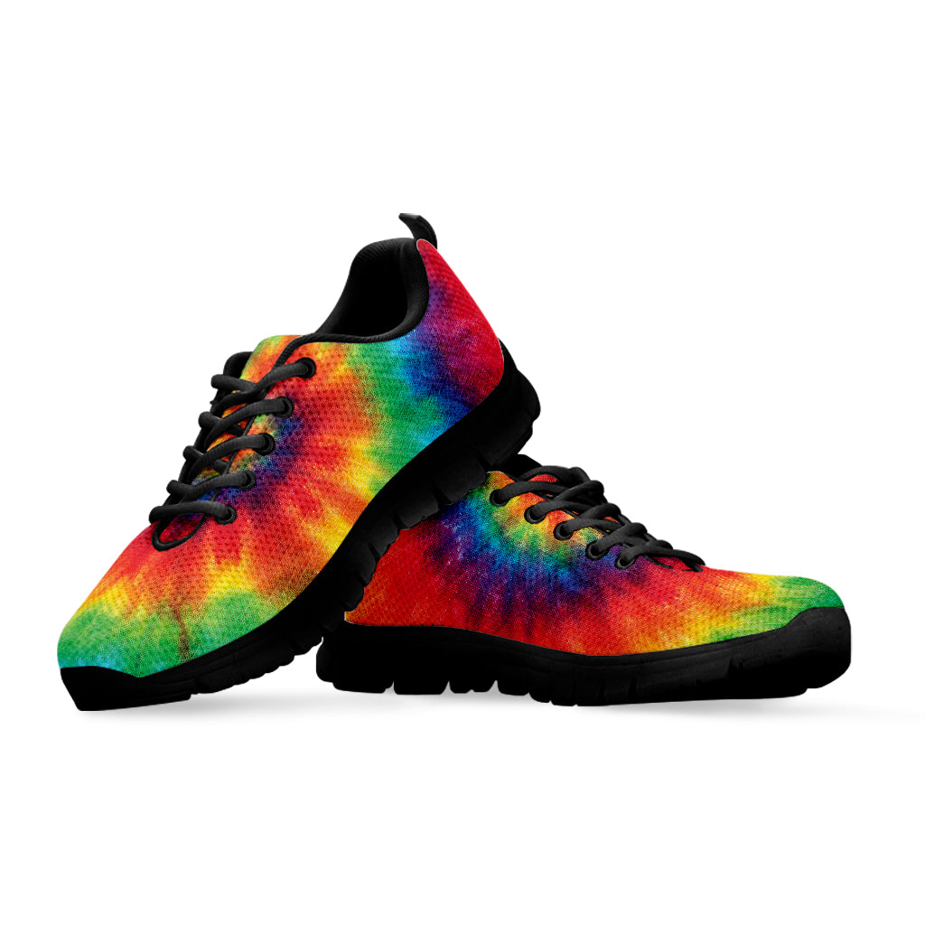 Spiral Tie Dye Print Black Sneakers
