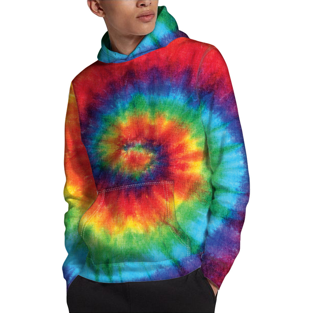 Spiral Tie Dye Print Pullover Hoodie