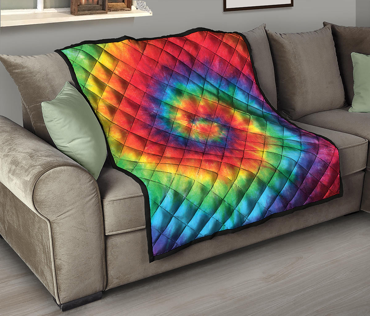 Spiral Tie Dye Print Quilt
