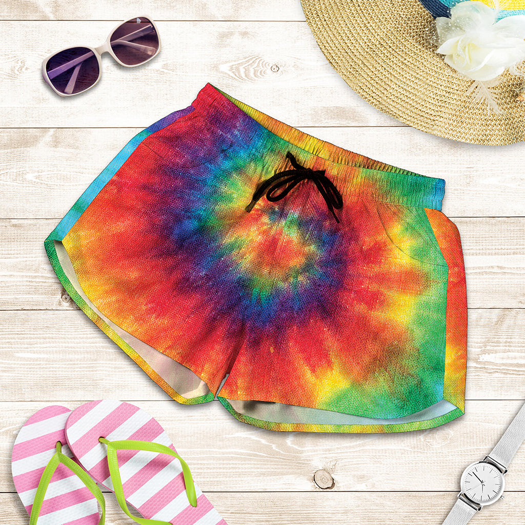 Spiral Tie Dye Print Women's Shorts
