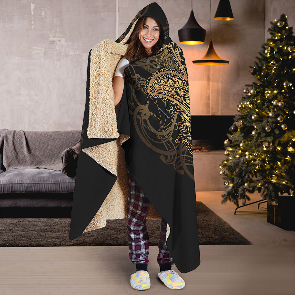 Spiritual Hamsa Hand Of Fatima Print Hooded Blanket