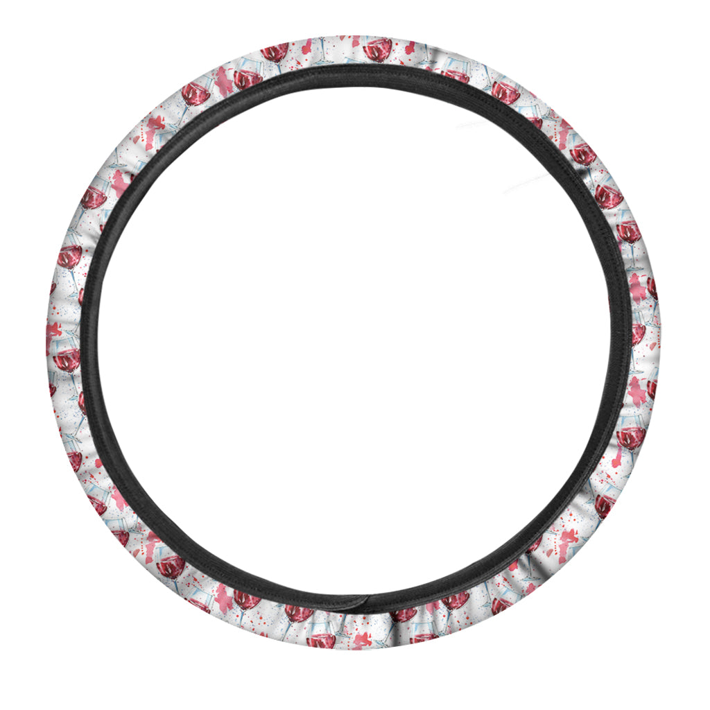 Splash Wine Pattern Print Car Steering Wheel Cover