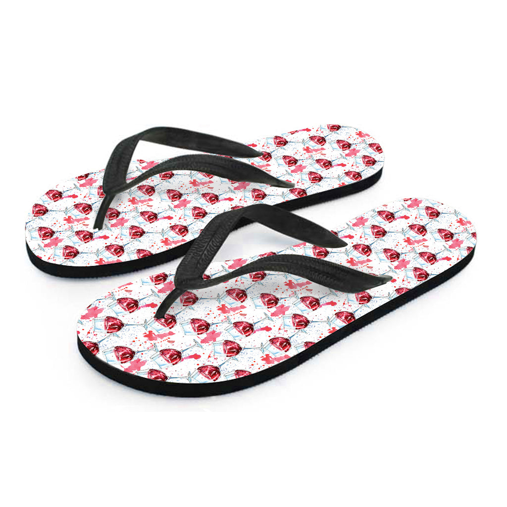 Splash Wine Pattern Print Flip Flops