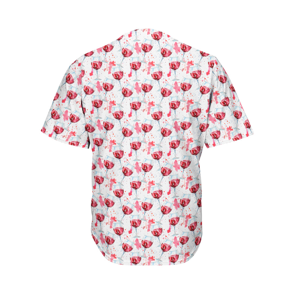 Splash Wine Pattern Print Men's Baseball Jersey