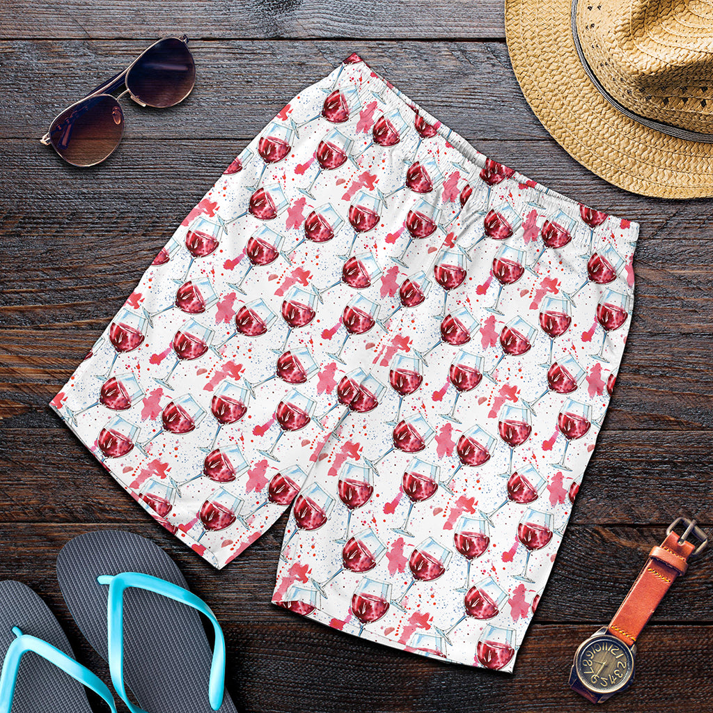 Splash Wine Pattern Print Men's Shorts