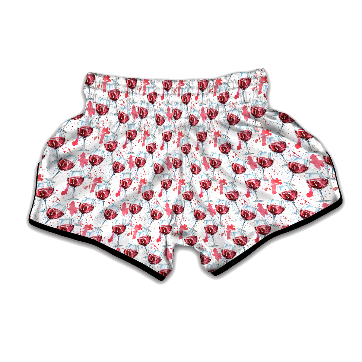 Splash Wine Pattern Print Muay Thai Boxing Shorts