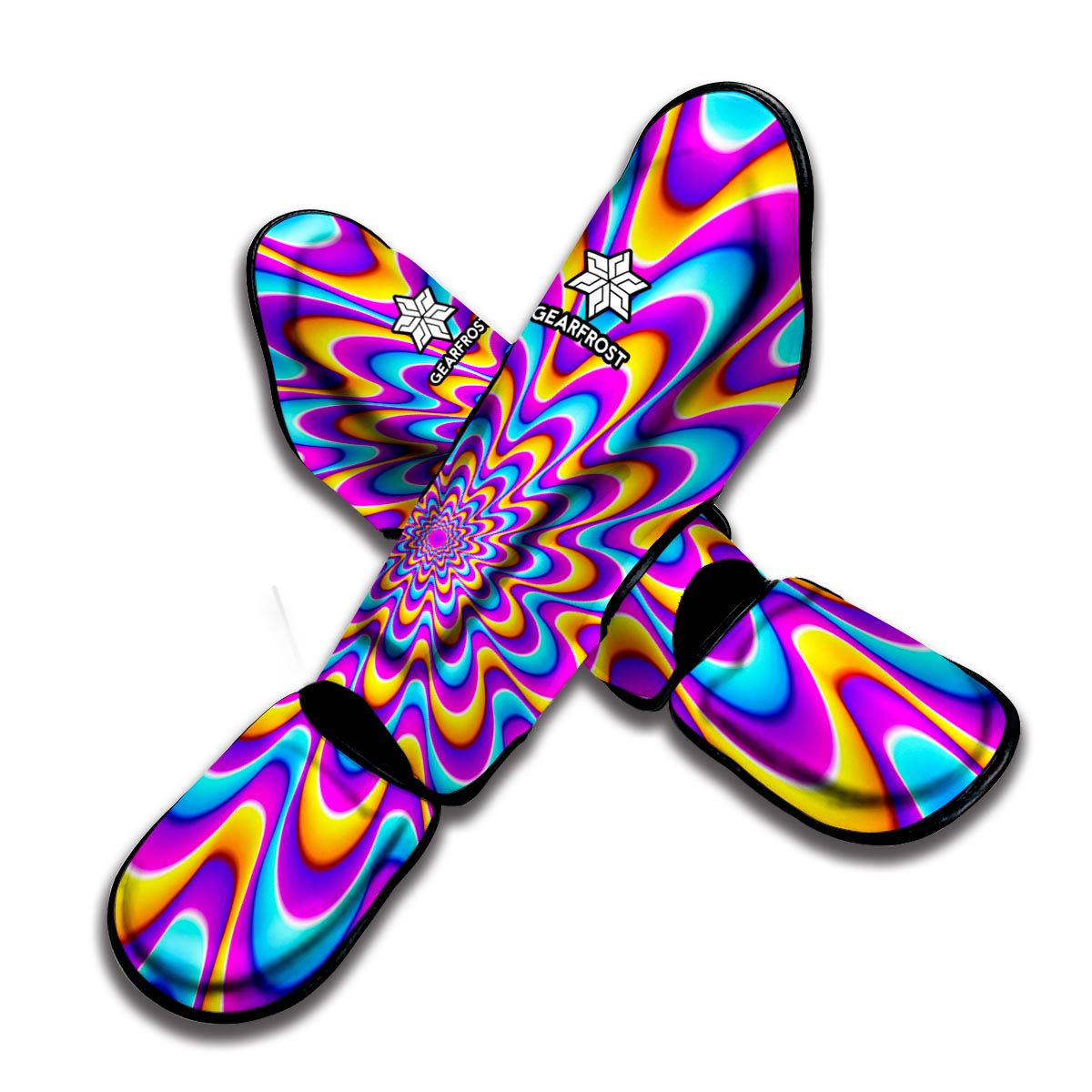 Splashing Colors Moving Optical Illusion Muay Thai Shin Guard