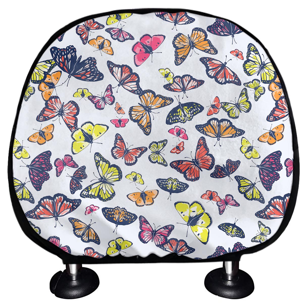 Spring Butterfly Pattern Print Car Headrest Covers