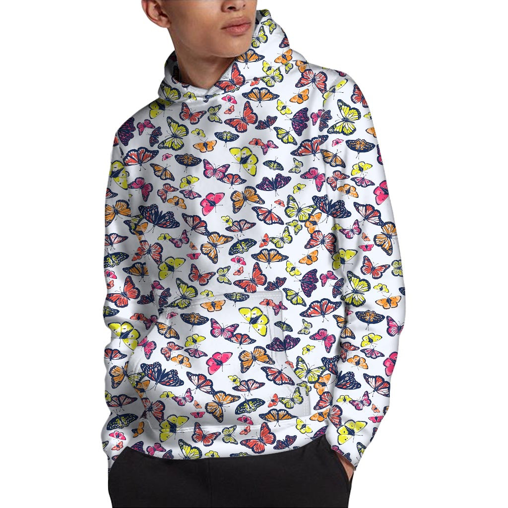Spring Butterfly Pattern Print Pullover Hoodie