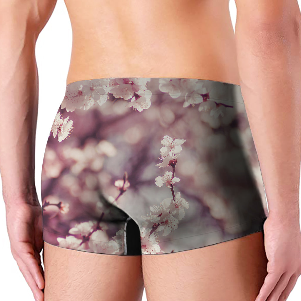 Spring Cherry Blossom Print Men's Boxer Briefs