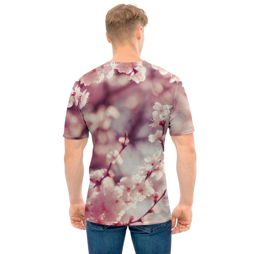 Spring Cherry Blossom Print Men's T-Shirt