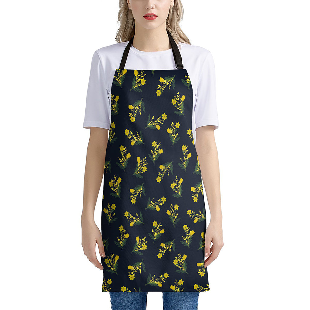 Spring Daffodil Flower Pattern Print Apron