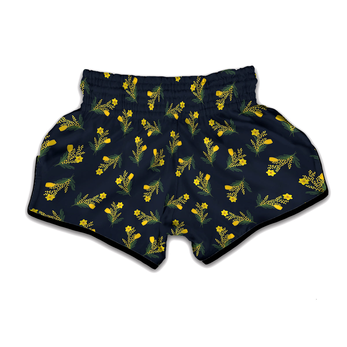 Spring Daffodil Flower Pattern Print Muay Thai Boxing Shorts