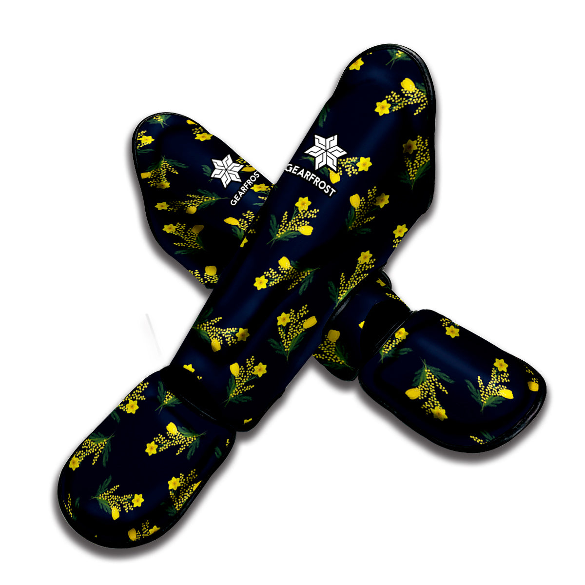 Spring Daffodil Flower Pattern Print Muay Thai Shin Guard