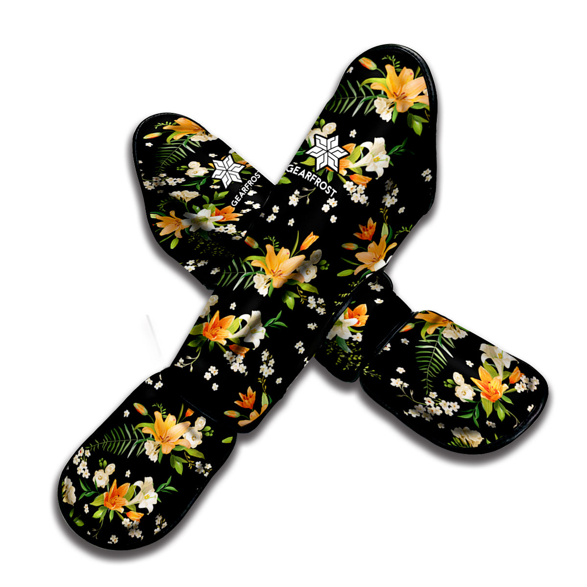 Spring Lily Flowers Pattern Print Muay Thai Shin Guard