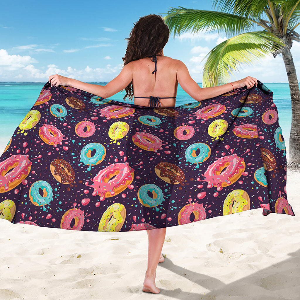 Sprinkles Donut Pattern Print Beach Sarong Wrap