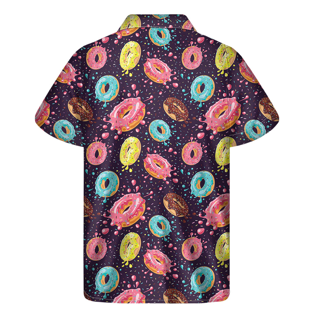 Sprinkles Donut Pattern Print Men's Short Sleeve Shirt